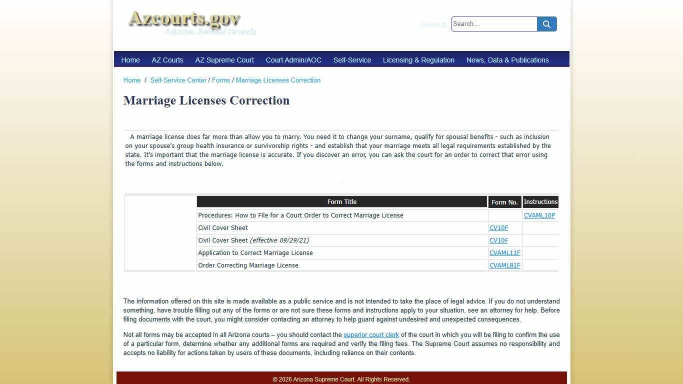 Marriage Licenses Correction